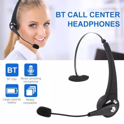 £17.99 • Buy Wireless Bluetooth Headset Office Phone Headphone With Mic Call Center Headphone