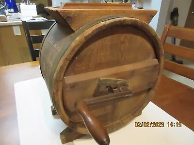 $175 • Buy Antique Butter Churn Wooden Barrel Table Top Crank Primitive
