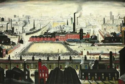 £14.99 • Buy J S LOWRY  FOOTBALL MATCH  CANVAS FRAMED WALL ART Re-produced OFFICE ,HOME DECOR
