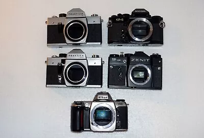 Praktica LTL & L + Zenit 12XP + Nikon F65 + Ricoh KR5 Job Lot Film Camera • £5.99