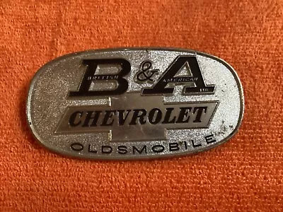 Vintage B&A CHEVROLET OLDSMOBILE Auto Dealership Advertising Truck BADGE Emblem • $39.95