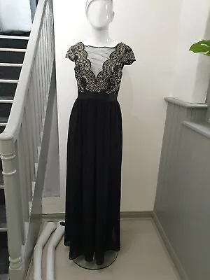 Black Gold  Bridesmaid / Formal Dress 10 Brand New Chiffon And Lace Deep V Neck • £22