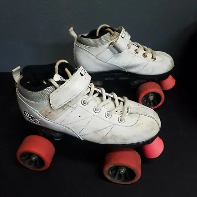 Pacer GTX 500 Derby Style Quad Roller Skates White Pink Womens Size 5 • $46.30