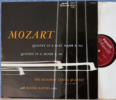 Budapest SQ; Katims. Mozart (String Quintets). Philips A 01191 L. NM(-) • $14