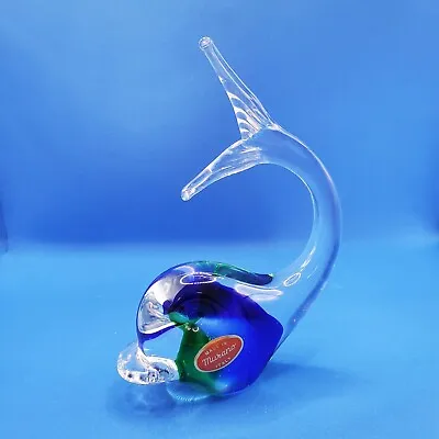 Murano Style Art Glass Dolphin Fish Figurine Paperweight Sculpture • $31.45