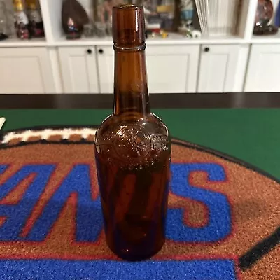 Vintage H.B. Kirk & Co NY Amber Whisky Bottle 3 Indian Heads • $12