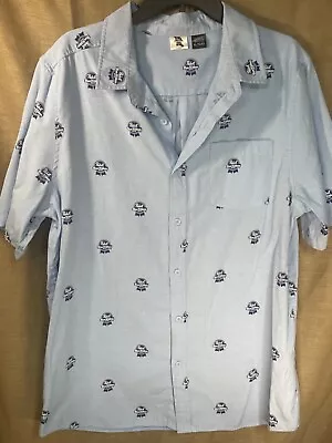 Pabst Blue Ribbon Short Sleeve Button Down Print Shirt XL Polyester Cotton Blend • $7.99