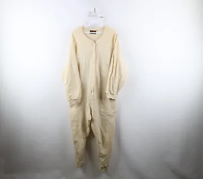 Vintage 70s Streetwear Mens Medium Distressed Wool Blend Knit Union Suit Pajamas • $50.96