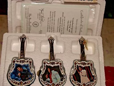 Elvis Guitar Ornaments Bradford Exchange 2001 New 4th Issue • $38