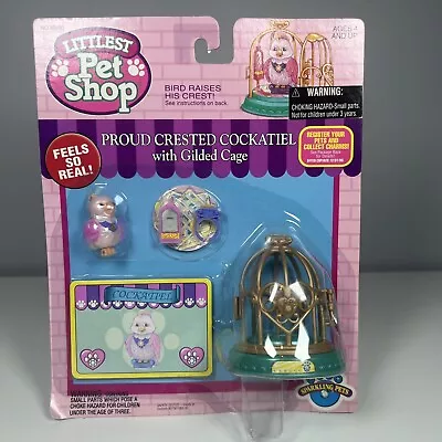 Vintage Kenner LITTLEST PET SHOP Sparkling Pets Proud Crested Cockatiel 1994 NEW • $44.99