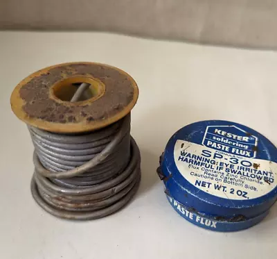 Vintage  METAL Wire Solder  One Pound Roll Tin Kester Soldering Paste  Faux • $12.66
