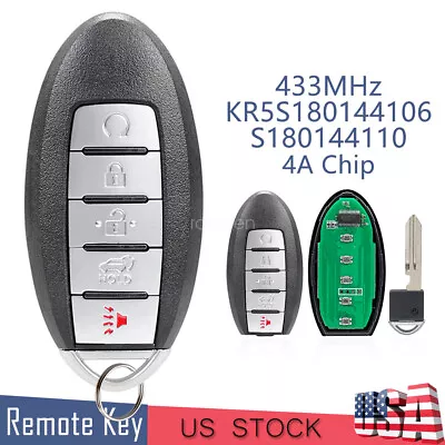 Full Smart Car Key For Nissan Rouge 2017 2018 5B Remote Fob S180144110 + 4A Chip • $15.28