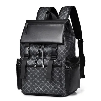 Luxury Business Men's Backpack Large Capacity Leather Travel Backpack • $66