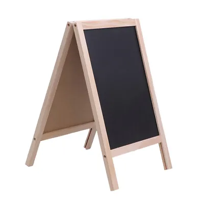 Wooden Stand Double Side Message Draw Board White And Black Display Chalkboard • £14.64