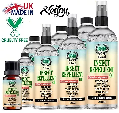 Natural Insect Repellent Mosquito Repellent Midge Bed Bugs Gnats Ticks UK • £13.49