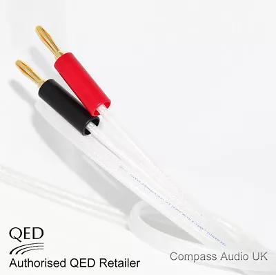 2 X 2m QED Silver Anniversary XT Speaker Cable Terminated Gold 4mm Banana Plugs • £42.95