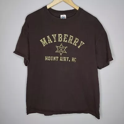 Vintage Mayberry Sheriff Andy Griffith Show Mount Airy NC T Shirt Size Large Y2k • $16.99