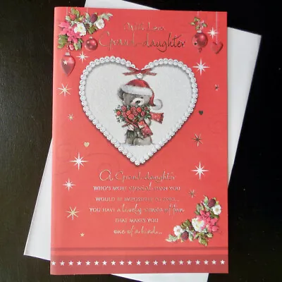 With Love Grand-Daughter Christmas Card 9 X6  Granddaughter Message Nice Words • £2.85