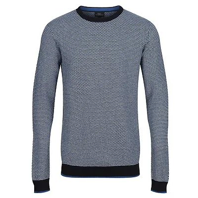 New Crew Neck Jumper Mens Famous Store Textured Pure Cotton Sweater Pullover Top • £6.99