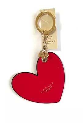 Radley Love Radley Heart Shaped Red Leather Keyring - Brand New With Tags • £16.50