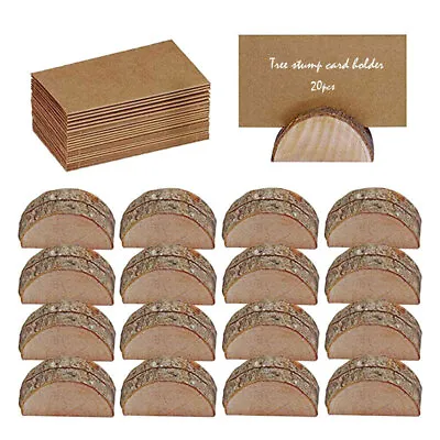 20Pcs Wooden Table Card Holder Stand Number Place Name Menu Wedding Party Decor • £10.28