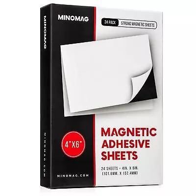 24 Pack Of 4x6 Magnetic Adhesive Sheets - Perfect For Refrigerator Photo Magnets • $26.29