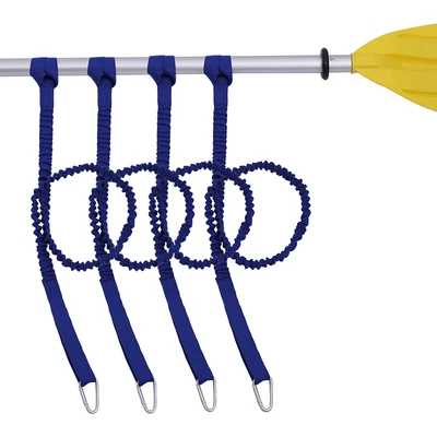 $19.61 • Buy 4pcs Kayak Paddle Leash Stretchable Rod Leash Coiled Paddle Lanyard Boat Fitting