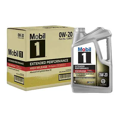 Mobil 1 Extended Performance High Mileage Full Synthetic Motor Oil 0W-20 5qt 3Pc • $83.59