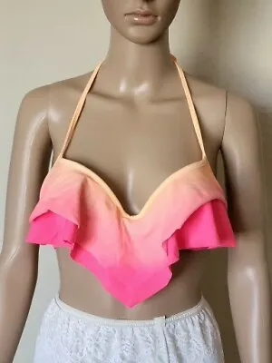 PINK Victoria’s Secret Multicolor Underwire Ruffle Bikini Top Size S • $17.98