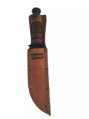 Vintage Ka-Bar Fighting Fixed Blade Knife W/ Sheath Olean NY • $99.99