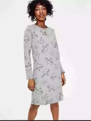 Gorgeous Boden Grey Bird Dove Sweatshirt Dress Size 20 Regular • $11.19