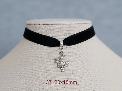 £4.50 • Buy  13  Black Velvet Ribbon Choker Necklace & Retro Vintage Antique Silver Charms 