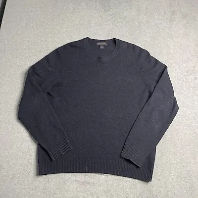 Brooks Brothers Sweater Mens Large Blue Solid Scottish Lambswool Preppy Adult • $26.99