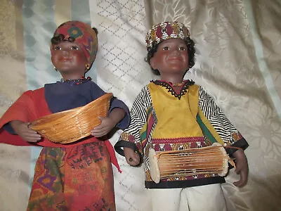 1996 Marlena Nielson Okolo And Nalo Ivory Coast African Dolls By Danbury Mint • $34.99