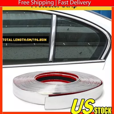 1inch Chrome Trim Molding Strip Car Door Window Bumper Side Trime Protector 16FT • $16.99