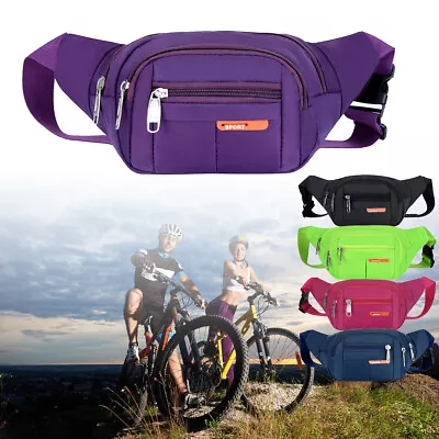 Waist Bum Bag Waterproof Women Men Fanny Pack Holiday Travel Money Belt NEW • £3.99