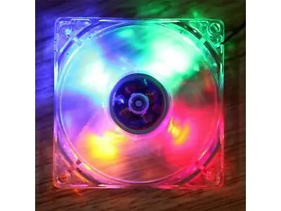 80mm Computer Case Fans Color LED Lights 3 Pin & 4 Pin Molex Choice Of Colors • $9.99