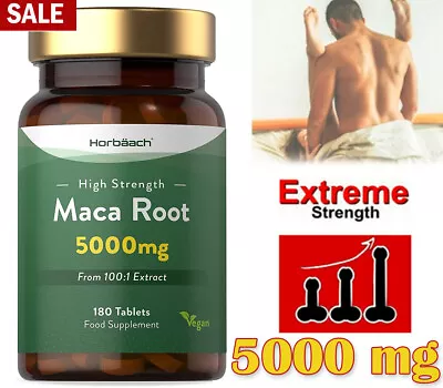 £10.99 • Buy MACA ROOT HIGH STRENGTH EXTRACT CAPSULES 5000mg 180 VEGAN 3 MONTH SUPPLY