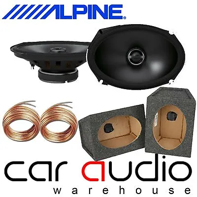 £149.99 • Buy Alpine S-S69 2-Way Coax 6x9  520 Watts Car Speakers & 6x9 Grey Pod Box (Pair)