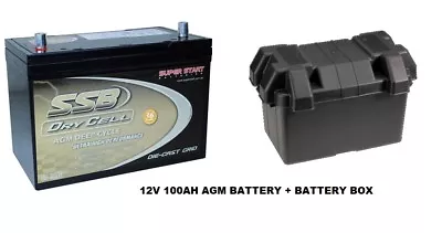 100AH 12V Deep Cycle AGM Battery Box Combo Kit 12 Volt Portable Kit For Camping • $427.95