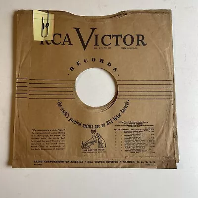 10  78 RPM Record Sleeves - Lot Of 10 RCA Victor Record Sleeves (Bundle #10) • $10