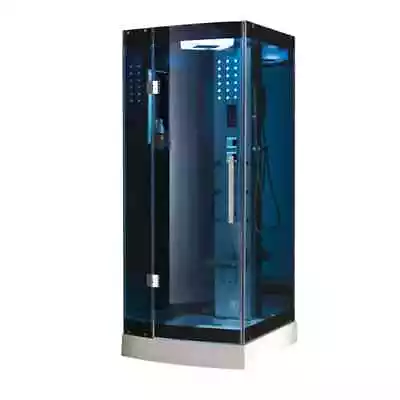 Steam Shower Enclosure Corner Kit Freestanding Rainfall Panel Jetted Blue SPA • $2498.10