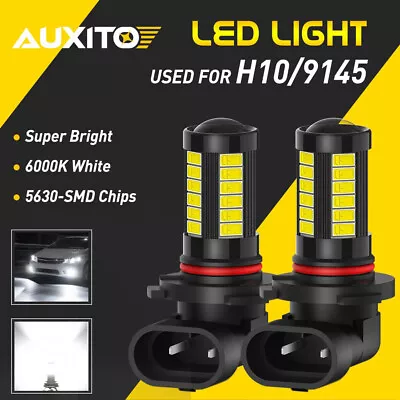 Pair H10 9145 9040 LED Fog Light Bulb DRL Extremely Bright Foglight 6500K AUXITO • $12.34
