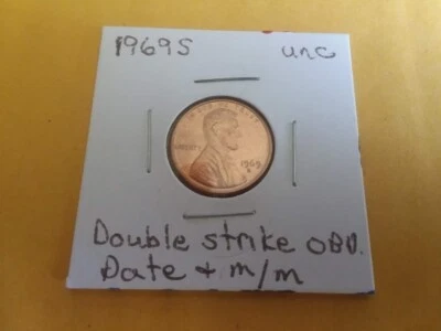 $8 • Buy UNC 1969 S Machine Doubling Lincoln Cent.