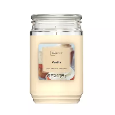 Mainstays Vanilla Scented Single-Wick Large Jar Candle 20 Oz. • $9.70