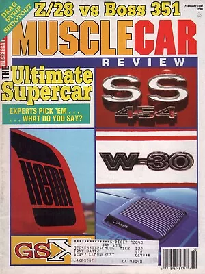 Vintage MUSCLE CAR REVIEW Magazine February 1990 454 SS W-30 428 CJ & Hemi Cuda • $5