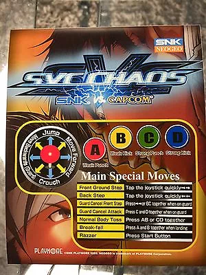 SVC Chaos Reproduction Neo Geo Mini Arcade Marquee • $9.95