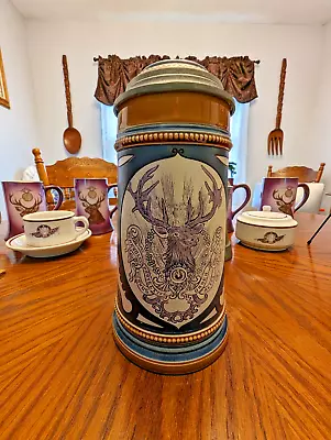 Antique Villeroy & Boch / Mettlach Etiched B.P.O.E. ELK BEER STEIN GERMANY • $249.95