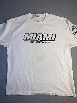 Vintage Miami Heat  2013 Playoff T-shirt Large White XL • $6.99
