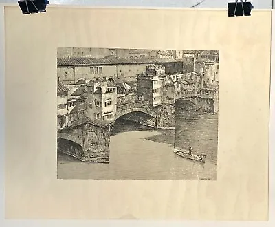 Original Etching Signed In Plate F(ilippo) Marfori - Savini Italian Canal Scene • $150